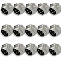 15Pcs 4 Pin Microphone Connector Male Power Vintage Plug For Cb Radio Co... - £30.48 GBP