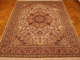 9X12 GREAT QUALITY DETAILED IVORY RUG-WOOL &amp;SILK - £2,594.46 GBP