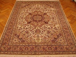 9X12 Great Quality Detailed Ivory RUG-WOOL &amp;Silk - £2,605.59 GBP