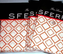 Sferra Deagan King Duvet Cover 5 PC Set Tangerine Egypt Cotton Percale Italy New - £236.52 GBP