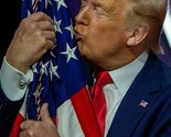PRESIDENT DONALD TRUMP LOVING THE AMERICAN FLAG PUBLICITY PHOTO 8x10 - £6.44 GBP