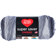 Red Heart Super Saver Ombre Yarn-Anthracite. - £16.82 GBP
