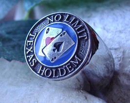 NO LIMIT TEXAS HOLDEM CARDS CASINO POKER RING BAGUE SYMBOL PIN PATCH [D1... - $913.36 MXN