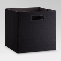 Threshold™ ~ 13&quot; Square ~ Polyester Cube ~ Storage Bin ~ Black ~ Solid - $35.00