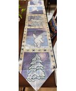 Vintage Winter Table Runner w Polar Bears &amp; Coca Cola Bottle 69 x 13&quot; Ma... - $458.09 MXN
