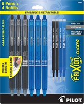 Pilot Frixion Erasable Pens - 6 Pack (3 Black &amp; 3 Blue Ink Pens Included) + 4 - $27.94