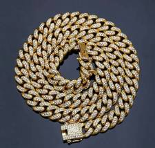 24 Inch Mens Iced Out Diamond Thick Miami Cuban Link Chain Necklace Hip Hop - £24.12 GBP