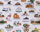 Cotton Food Baking Fruits Vegetables Hungry Alphabet Fabric BTY D783.67 - £11.68 GBP