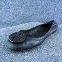 Tory Burch  Women Ballet Shoes Black Leather Slip On Size 5.5 Medium - £23.34 GBP