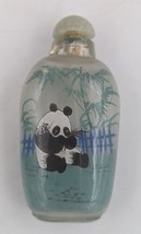Vintage Chinese Reverse Painted Snuff Bottle Panda 3.25&quot; - £13.53 GBP