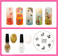 Konad  Image Plate M84  +Special Polish Gold+White 11 ml + stamper andsc... - $517.14 MXN