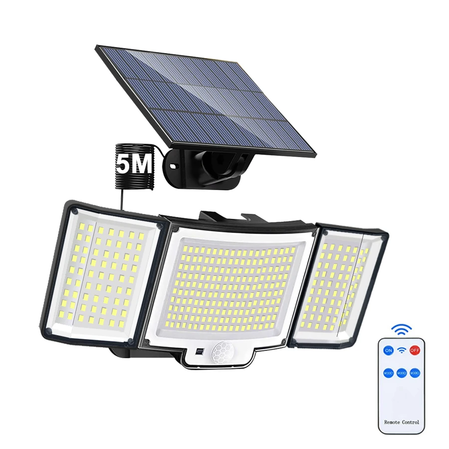 NEW 328 LED Solar Lamp Outdoor 128Wall Lamp IP65 Waterproof Spotlights L... - £176.57 GBP