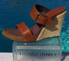 Donald Pliner Couture Leather Hemp Wedge Shoe New Size 11.5 Rubber Sole ... - $110.00