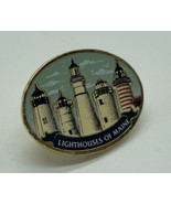 LIGHTHOUSES OF MAINE HAT LAPEL PIN PIN BACK USED (R1826) - $4.99