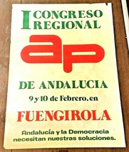 Vtg 1970s Alianza Popular People&#39;s Alliance Spanish Political Protest Po... - $58.36