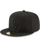 New Era MLB Basic 59fifty Los Angeles Dodgers Black Fitted Cap Hat 7 1/4 - $36.56