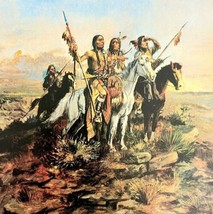 Approach Of The White Men Native Americans 1978 Old West Print Russell LGAD99 - £40.29 GBP