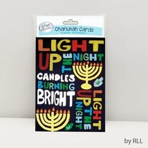 Chanukah Package Cards - Bright Colors - 8 Cards-8 Envelopes - £5.51 GBP