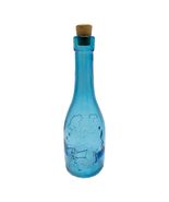 Blue Colored Glass Autumn Leaf Vintage Style Bottle / Vase H - 9.5 inche... - $19.79