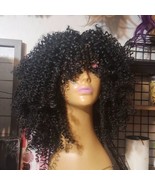 GKtineke Curly Afro Wigs for Black Women - Curly Afro Wig With Bangs Bla... - £15.02 GBP