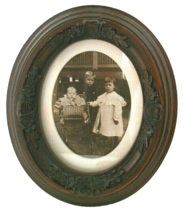Circa 1911 Rosewood Oval Picture Frame Bay St Louis Mauffray Children Photo - $1,047.12 MXN