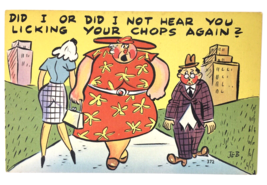 Big woman berates husband for LICKING CHOPS pretty blonde girl ~1940s comic - £5.40 GBP