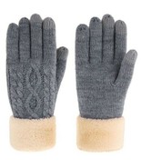 Simplicity Women&#39;s Cable Knit Winter Gloves Gray One Size Touchscreen - £8.55 GBP
