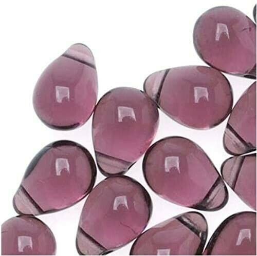 Primary image for 10 Teardrop Beads Czech Glass Light Purple Mermaid Tears Jewelry Supplies 9mm
