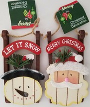 Christmas Ornaments Wooden Sleds w Hanging Loops 1 Ct/Pk Select: Theme - £2.39 GBP