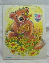 Vintage 1976 Playskool Blissful Bear Preschool 12 Piece Frame Tray Puzzle Flower - £11.87 GBP