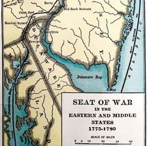 Map 1942 Seat Of Revolutionary War c1775-1780 10.5 x 9&quot; Military History... - £23.91 GBP