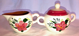 Stangl Pottery Country Gardens Sugar with Lid and Creamer NJ USA - £23.97 GBP