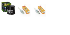 Oil Filter &amp; NGK Spark Plugs Tune Up Kit For 08-16 Kawasaki Mule KAF400 ... - $15.75