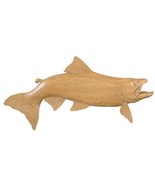 Plaque MOUNTAIN Lodge Brown Trout Fish Large Almond Off-White Resin - £258.71 GBP