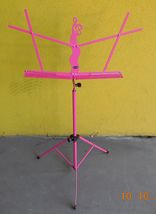 Pink Adjustable Folding Music Stand Compact Travel - $29.65