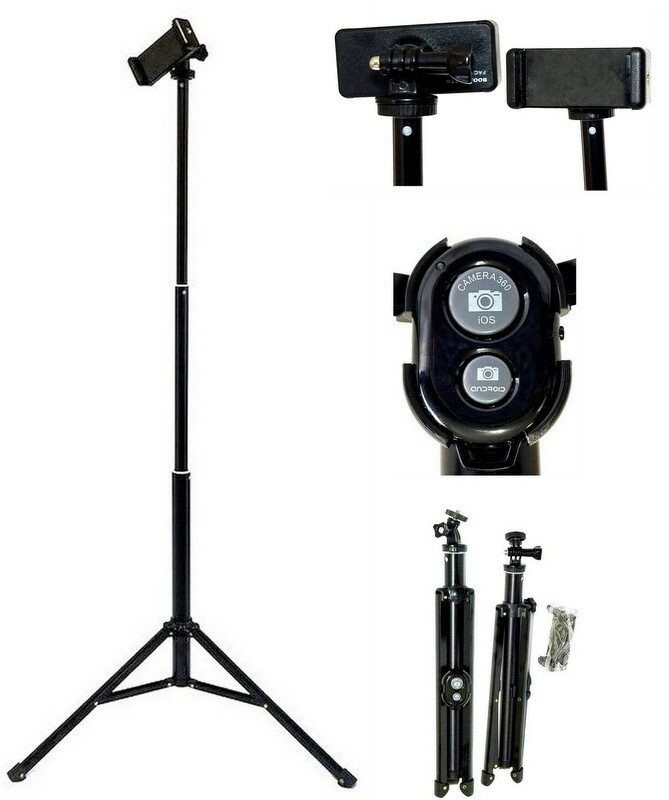 58in Tripod Portable Lightweight Adjustable Smartphone Holder + Remote Shutter,2 Item image 10
