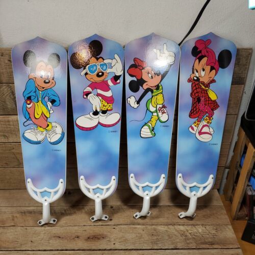 Vintage Disney Mickey And Minnie Mouse 4 Ceiling Fan Blades Parts 80s Fashion - $54.40
