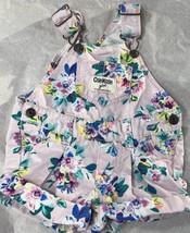 OshKosh Floral Shortall Overalls 6 Months Pink - $12.19