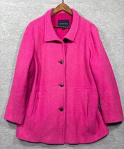 Lands End Womens Pink Wool Blend Button Front Coat Size 18W - $357.31 MXN