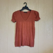 The Limited sz XS Womens Blouse Ribbed Flowy Burnt Orange - £9.90 GBP