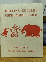 Hollins College Roanoke VA Sophomore Prom 1941 Program Booklet - £13.23 GBP