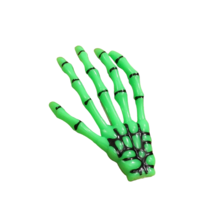 2 pc Halloween Skeleton Hand Hair Clips - New - Green - £10.21 GBP