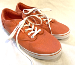 Vans Women&#39;s 8M Shimmer Orange Coral Lace Up Sneakers - $21.84