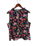 J. Crew Floral Ruffleneck Tank Top Size Large High Neck NWT - $33.85