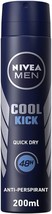 Nivea Men COOL KICK Spray anti-perspirant XL 250ml- FREE SHIPPING - £9.46 GBP