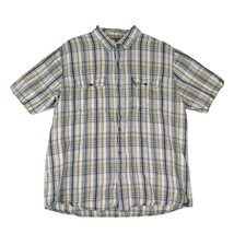 ASCEND Men&#39;s XL Linen Blend Short Sleeve Plaid Button-Down Pocket Shirt ... - $21.29