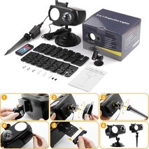 2-in-1 Holiday Projector Lights Outdoor Waterproof Remote Control NOB - $24.72