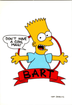 Bart Simpson &quot;Don&#39;t Have a Cow Man!&quot;  c1990 Vintage Postcard (CC7) - £5.92 GBP
