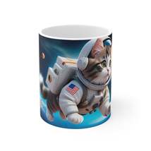 Cat Breeds in Space - Norwegian Forest Breed - Ceramic Mug 11oz - £14.10 GBP