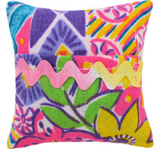 Tooth Fairy Pillow, Multi-color Print Fabric, Large Pastel Ric Rac Trim,... - $4.95